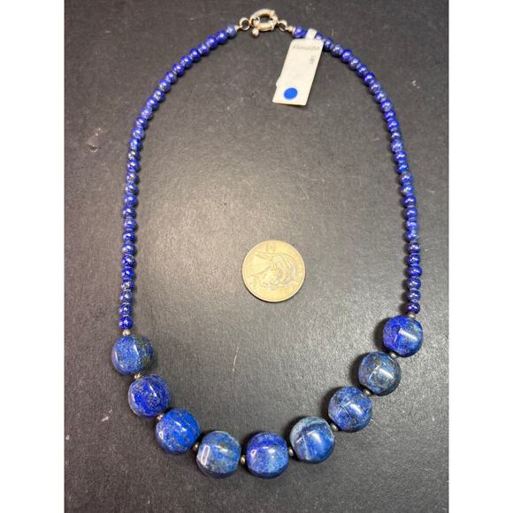 NEW lapis and sterling silver 18 inch necklace - Picture 9 of 15